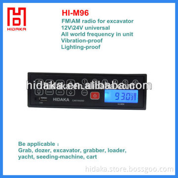 excavator radio 24V USB Hidaka excavator parts radio Car Radio AM FM radio